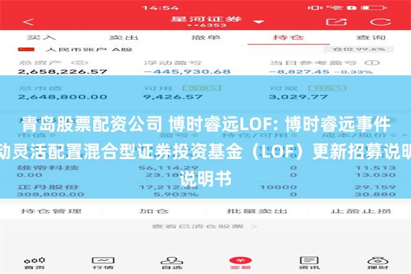 青岛股票配资公司 博时睿远LOF: 博时睿远事件驱动灵活配置混合型证券投资基金（LOF）更新招募说明书